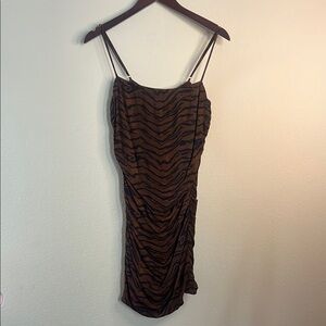 We Wore What Brown and Black Zebra Print Dress